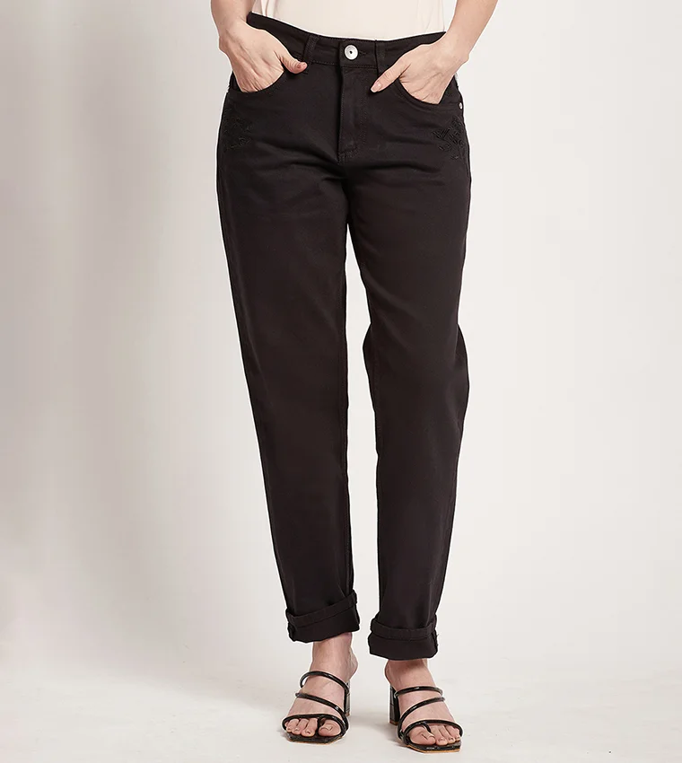 BEVERLY HILLS POLO CLUB Beverly Hills Polo Club Loose Black Lightly Washed Mid Rise Jeans