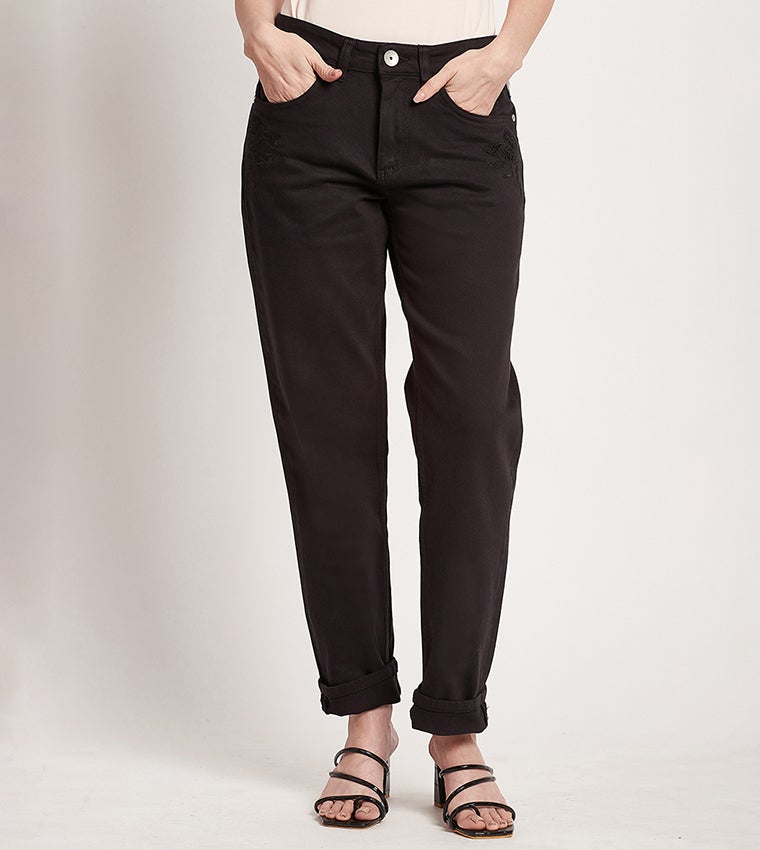 Beverly Hills Polo Club Loose Black Lightly Washed Mid Rise Jeans