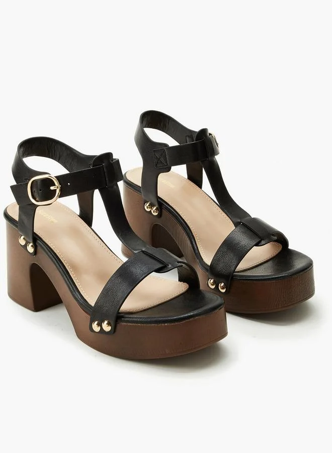 Surestep Women Textured Platform Heel Sandals