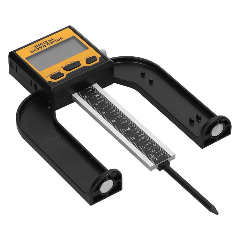 0-80mm Woodworking Depth Ruler Digital Tablesaw Height Ruler Digital Height Depth Gauge LCD Display Vernier Caliper 3 Unit Modes Auto Power Off with Magnetic Bottom - Image 3