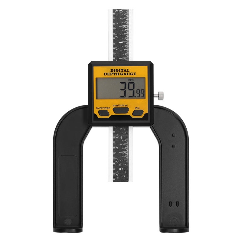 0-80mm Woodworking Depth Ruler Digital Tablesaw Height Ruler Digital Height Depth Gauge LCD Display Vernier Caliper 3 Unit Modes Auto Power Off with Magnetic Bottom - Image 2