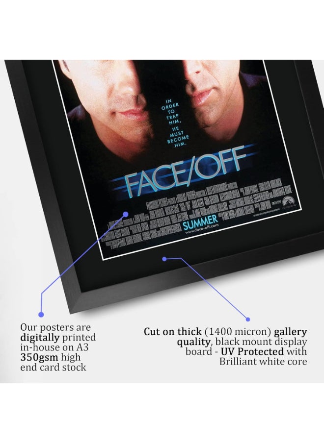 HWC Trading HWC Trading Face Off Movie Poster Nicholas Cage John Travolta Signed 16 x 12 inch Framed Gift Printed Autograph Film Print Photo Picture Display - 16" x 12" Framed  - Image 4