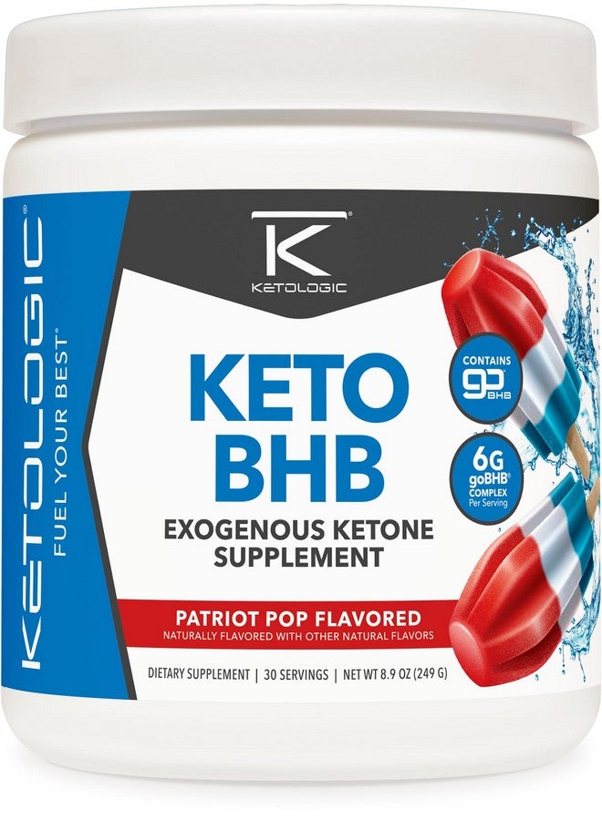 Ketologic Keto BHB (Patriot Pop Flavor) 30 Servings - Exogenous Ketone Supplement with goBHB, Beta-Hydroxybutyrate Salts - Image 1