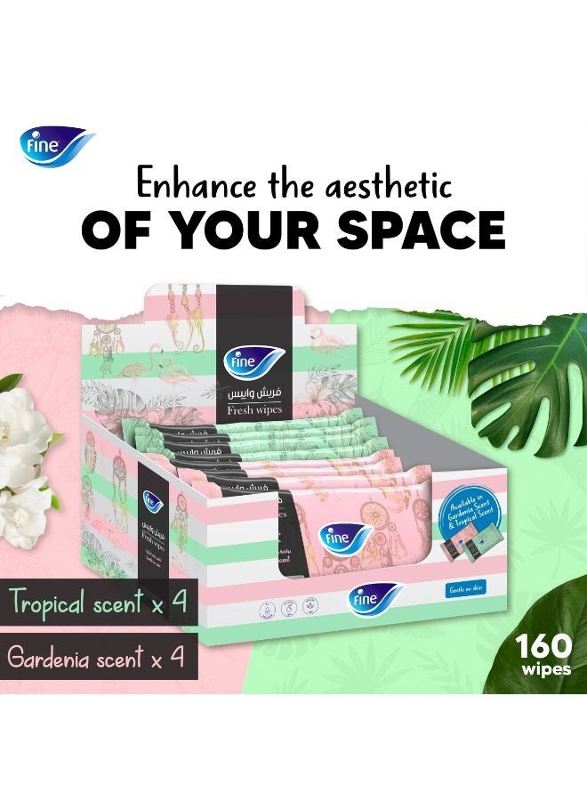 Fine مناديل جاردينيا والانتعاش الاستوائي عبوة من 8 - Image 2