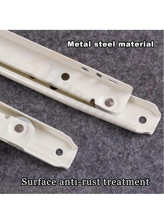 HASANAT ESSENTIALS سكك خزائن حسنات الأساسية مع عجلات - انزلاقات أدراج للطاولات وخزائن الملابس ووحدات التخزين (بيضاء) (20 بوصة) - Image 3