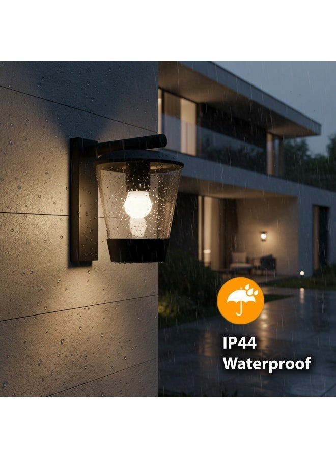 ALFRIDAY Modern Outdoor Wall Lantern — E27 Socket, Clear Glass, IP44 - Image 3