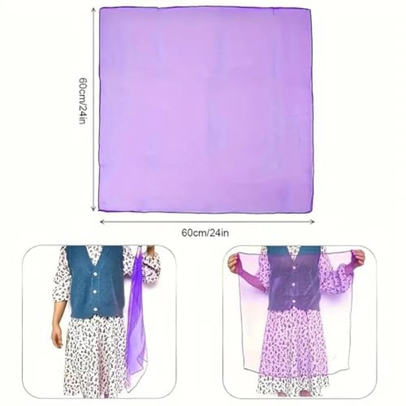 Juggling Scarves 30-Pack 60cm X 60cm Durable Nylon - Color-Coded For Group Organization Lightweight Dance Scarves for Music Class Activities Kids Movement Play - Image 2