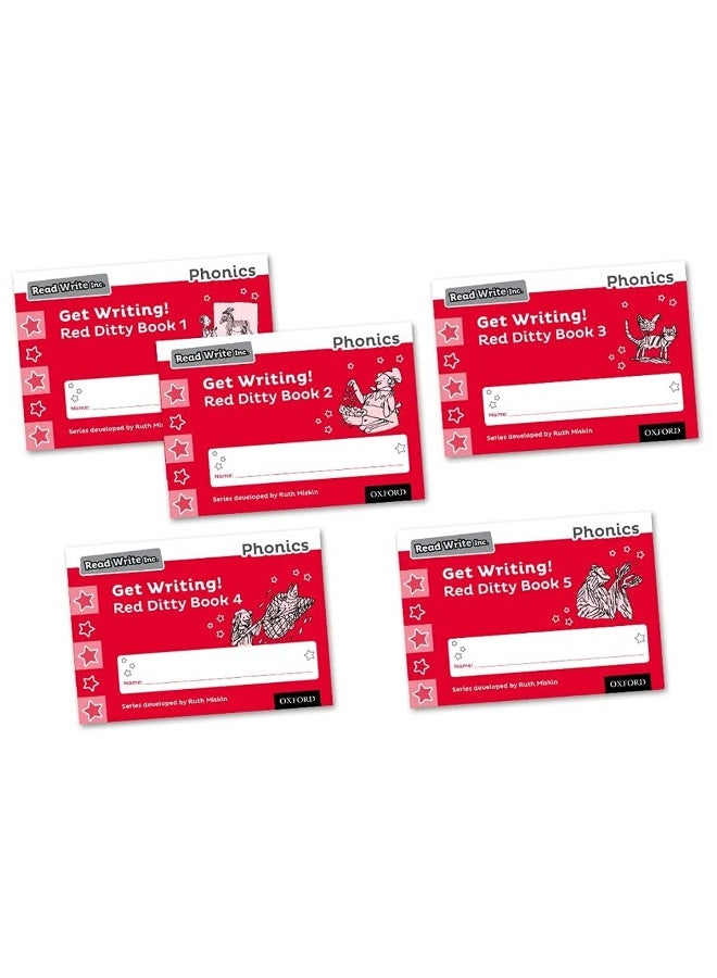 ريد رايت إنك - فونكس احصل على الكتابة! كتب ديتى الحمراء 1-5 حزمة مختلطة من 5