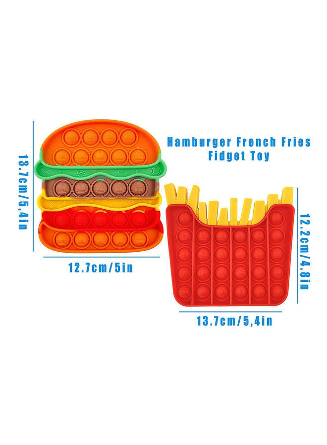نيبمينينت 2-Piece Pop Push It Burger And Fries Bubble Fidget Sensory Toy - Image 2