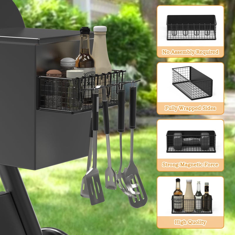 Sirozi 2 Pack of Magnetic Storage Bin for Traeger Grills, Suit for Traeger Ironwood 885, Pro Series 34, Pro Series 22, Pro D2 575, Pro 780, Ironwood 650, Z-Grills, Pit boss - Image 5