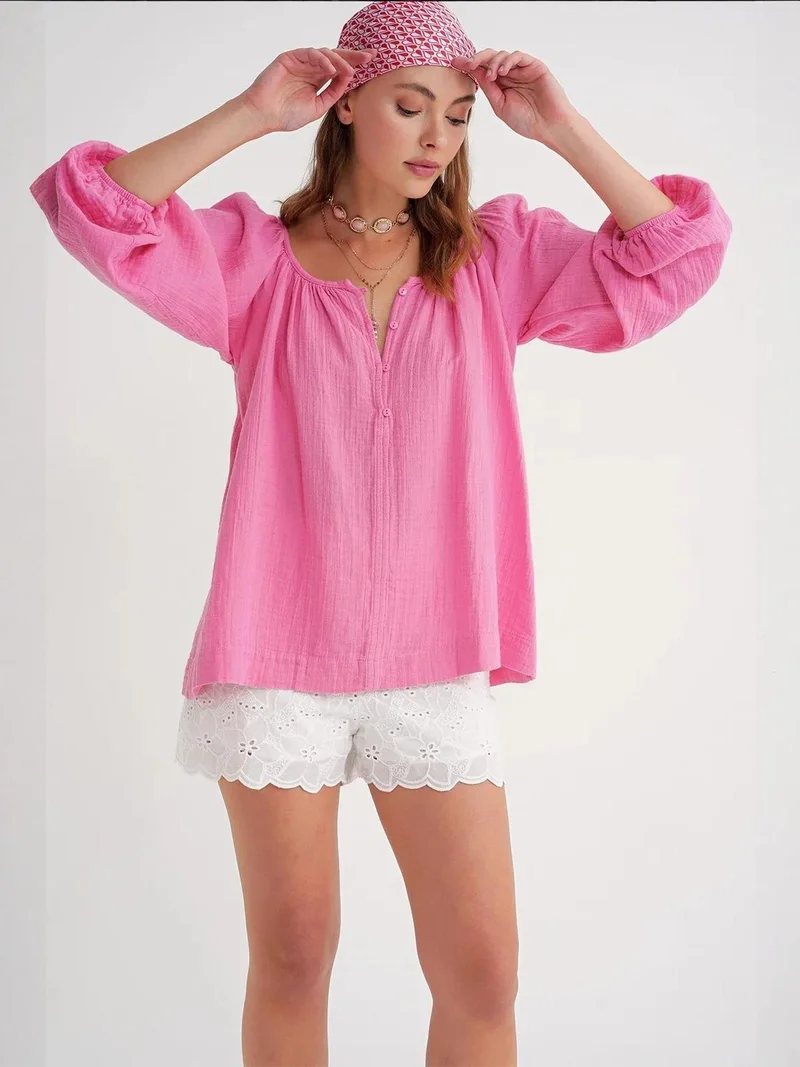 MixRay Mixray Buttoned Muslin Blouse