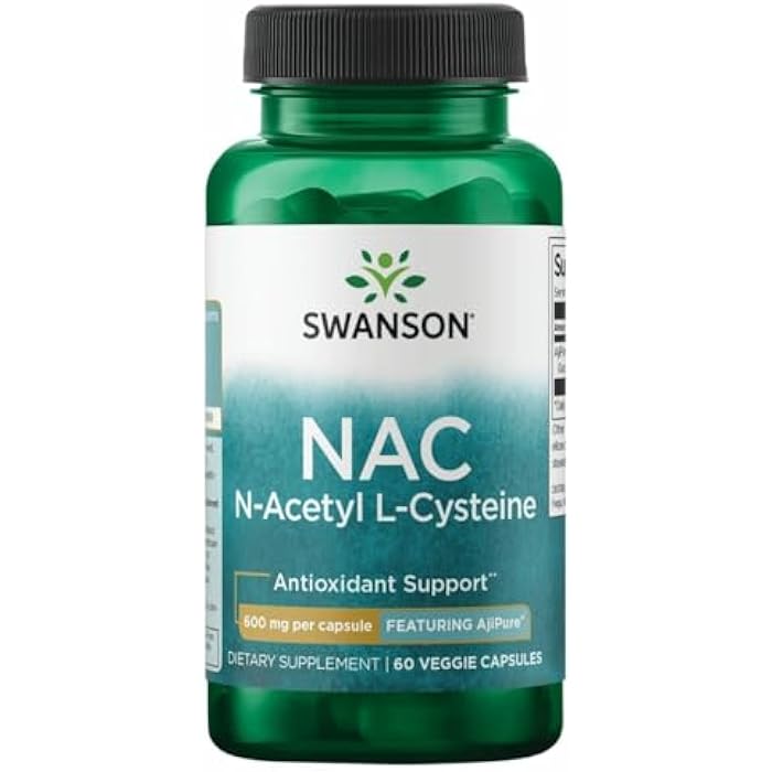 Swanson Amino Acid Ajipure N-Acetyl-L-Cysteine Pharmacecal Grade 600 Milligrams 60 Veg Capsules - Image 1