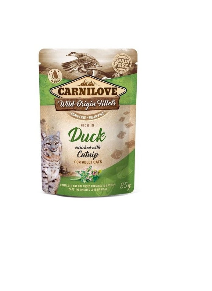 CARNILOVE Carnilove adult cat wet food with duck and catnip flavour, 85 grams  - Image 1