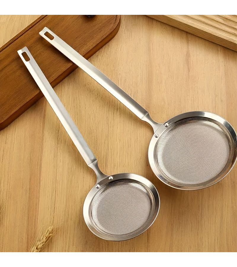 Stainless Steel Fine Mesh Skimmer Spoon Model L M Durable Skimming Tool - Image 1