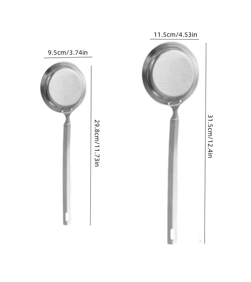 Stainless Steel Fine Mesh Skimmer Spoon Model L M Durable Skimming Tool - Image 3