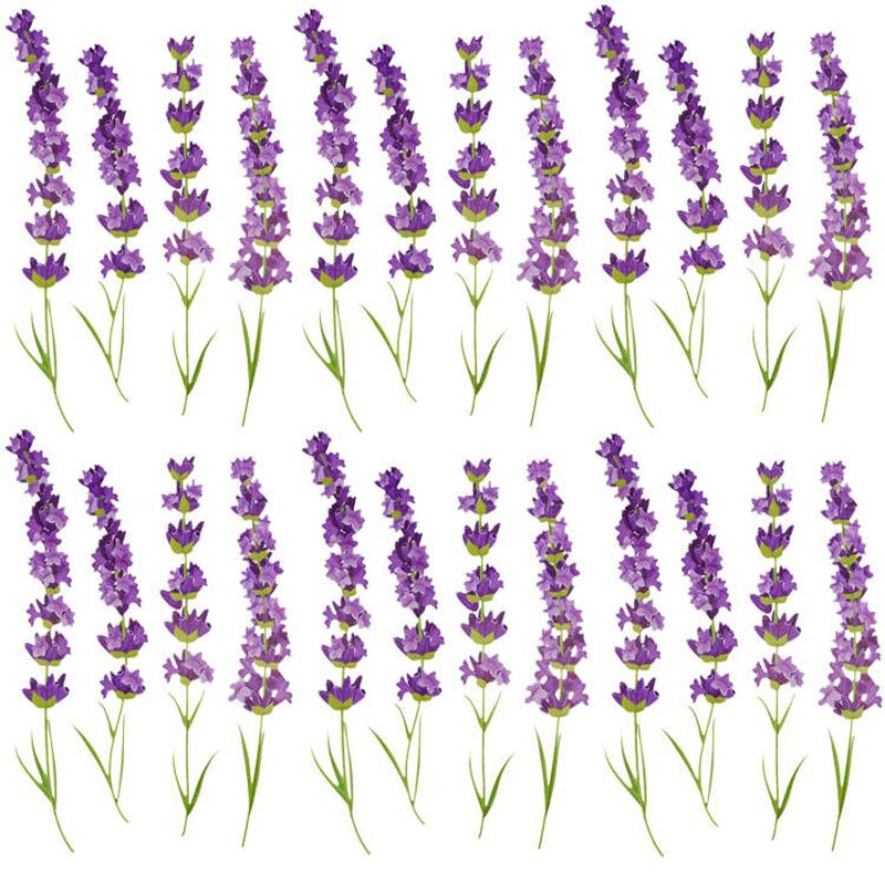 Maydahui 6 Sheets Lavender Flowers Wall Decals Garden Purple Floral Wall Corner Stickers(7.25 x 54 Inch) Peel Stick Removable Art Mural Decor for Living Room Nursery Bedroom - Image 1