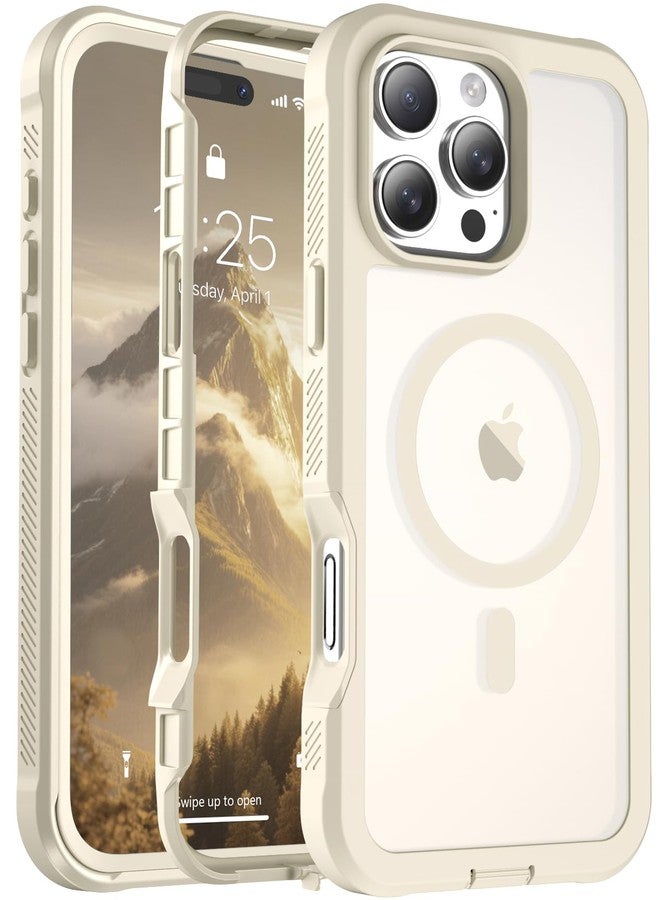 jaroco for iPhone 16 Pro Max case, [Compatible with MagSafe][Military Grade Drop Protection][Heavy Duty Protection][Non-Slip][Shockproof] 2-Layer Durable Bumper Phone Case 6.9''-Antique White - Image 1
