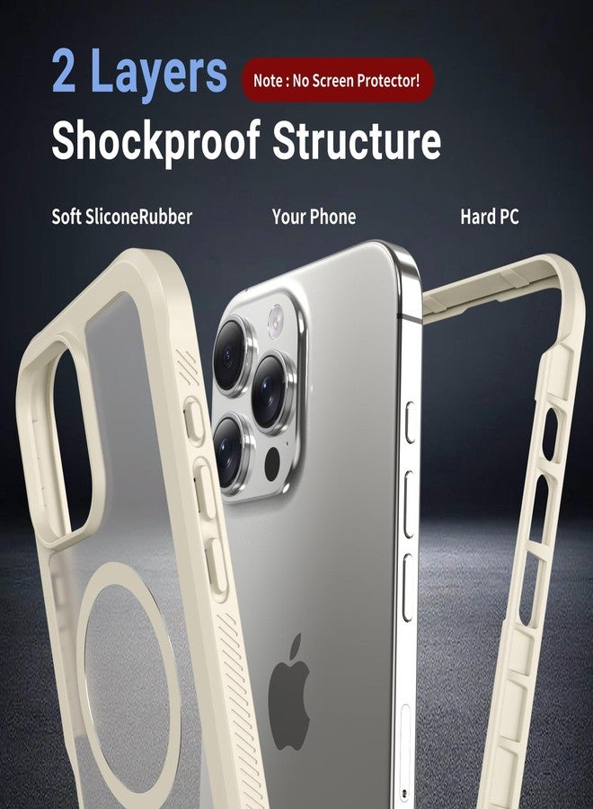 jaroco for iPhone 16 Pro Max case, [Compatible with MagSafe][Military Grade Drop Protection][Heavy Duty Protection][Non-Slip][Shockproof] 2-Layer Durable Bumper Phone Case 6.9''-Antique White - Image 2