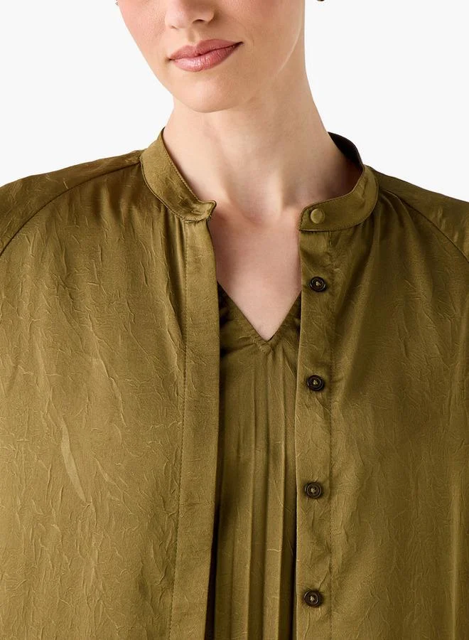 ايكونيك Iconic Pleated A line Women Dress with Longline Shrug