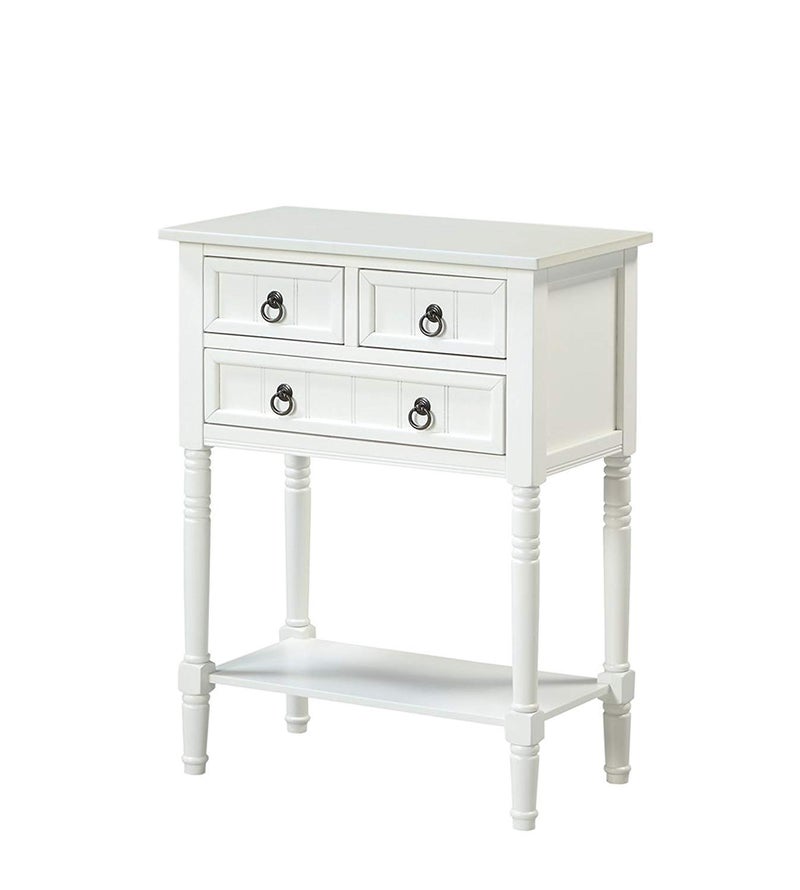 Convenience Concepts Kendra Entryway Hall Table 2375  3 Storage Drawers Traditional Console with Shelf for Decor Office  Hallway Organizer No Tools Assembly Solid Wood Legs White