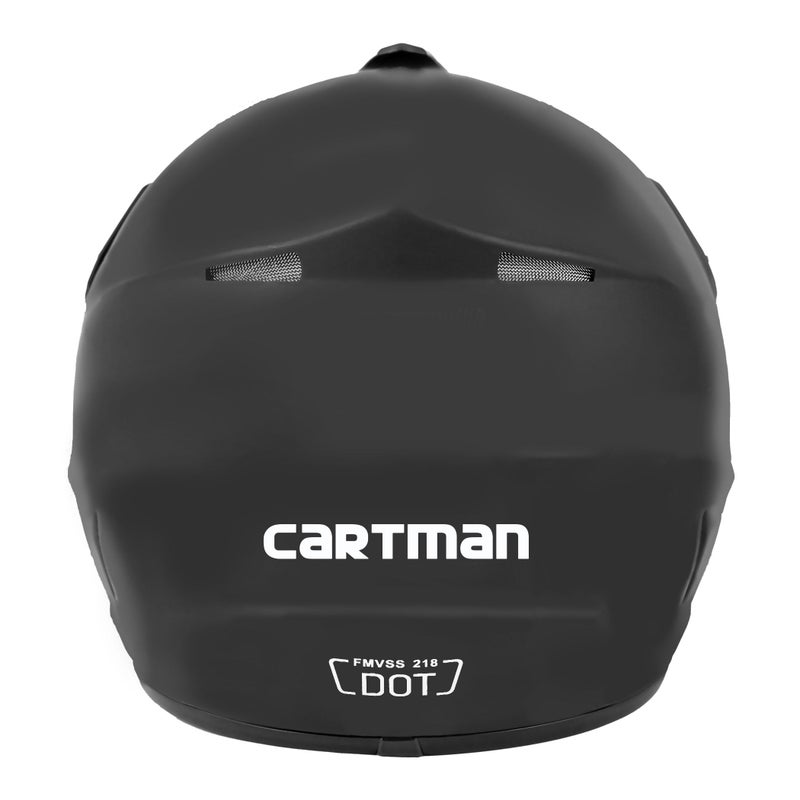 CARTMAN خوذة موتوكروس للبالغين كارت مان باللون الأسود غير اللامع - معتمدة من DOT، وجه كامل للدراجات الترابية وATVs، حجم كبير جداً، حماية للطرق الوعرة - Image 4