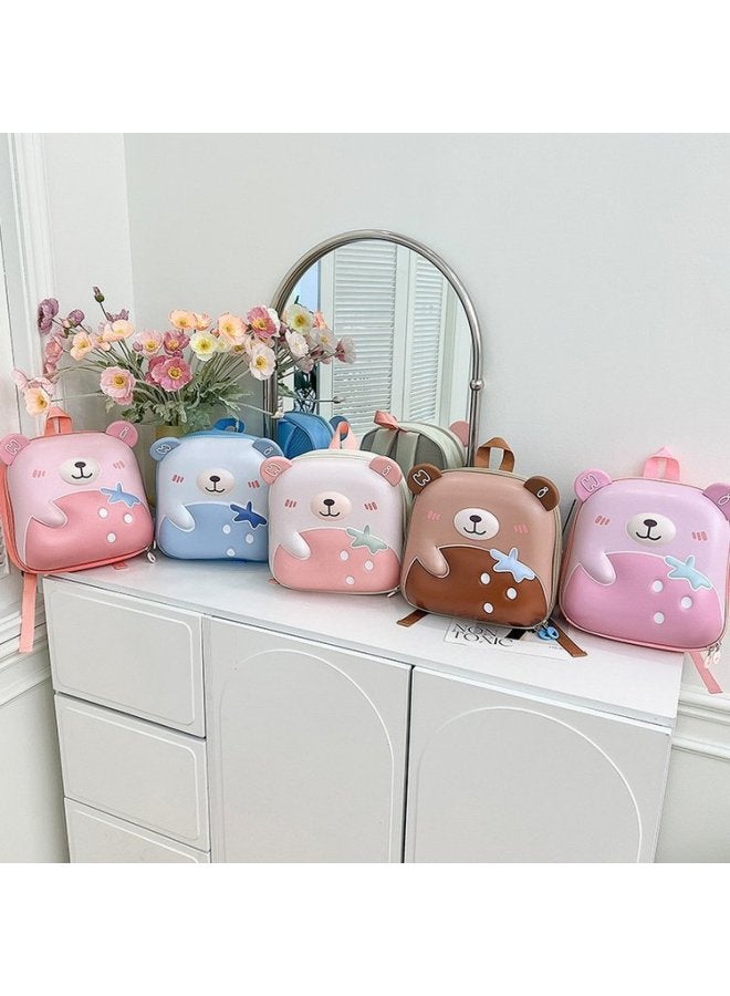 Flower Kindergarten Schoolbag Large Capacity Spine Protection Burden Reduction Children Backpack Girl Anti-lost Children Backpack-Color:Car Blue - Image 2