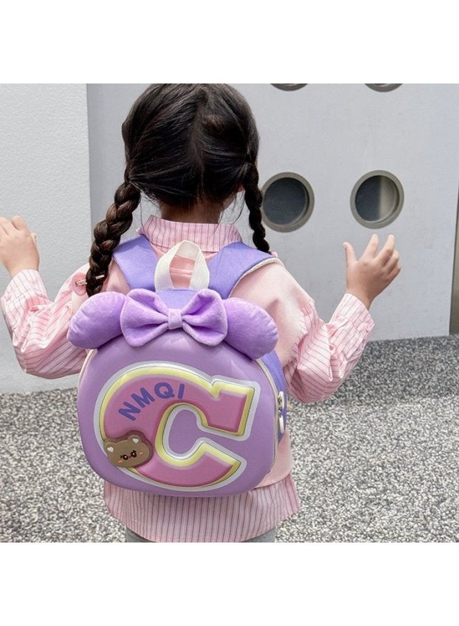 Flower Kindergarten Schoolbag Large Capacity Spine Protection Burden Reduction Children Backpack Girl Anti-lost Children Backpack-Color:Car Blue - Image 5