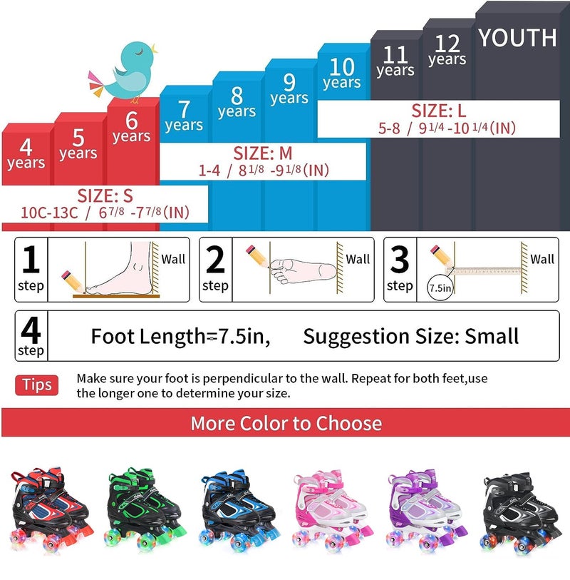 Nattork Kids Roller Skates for Boys - Blue for Big Kids Age 7 8 9 10 - Adjustable All Light up Wheels Indoor Outdoor Sports Birthday Gift for Son and Grandson - Image 5