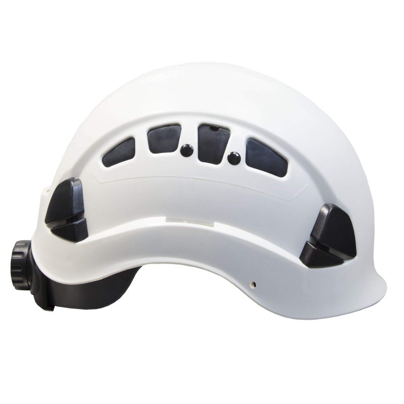 JORESTECH Hard Hat White ABS Work-at-Height and Rescue Slotted Ventilated Helmet with 6-Point Ratchet Suspension ANSI Z89.1-14 Certified for Work, Home, and General Headwear Protection HHAT-04 - Image 3