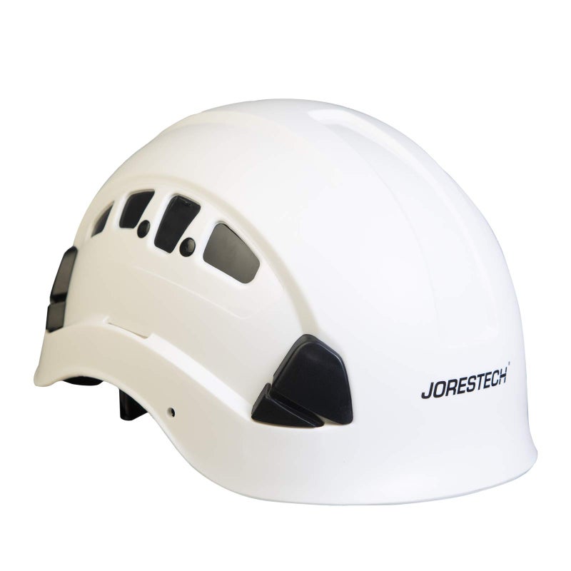 JORESTECH Hard Hat White ABS Work-at-Height and Rescue Slotted Ventilated Helmet with 6-Point Ratchet Suspension ANSI Z89.1-14 Certified for Work, Home, and General Headwear Protection HHAT-04 - Image 2