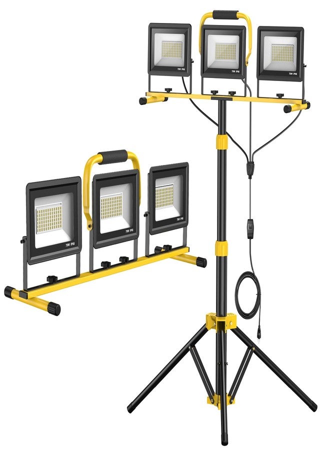 SOARFLY Upgraded LED Work Lights with Stand, 21000 Lumen, 3-Head Adjustable Work Light, Waterproof Foldable Tripod, Extended Cord for Outdoor & Indoor Job Sites, Workshops, Construction, Garage Lighting - Image 1