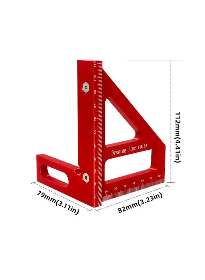 1pc Multi Angle Aluminum Ruler Red Precision Measurement Tool for Woodworking - Image 4
