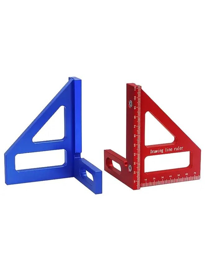 1pc Multi Angle Aluminum Ruler Red Precision Measurement Tool for Woodworking - Image 5