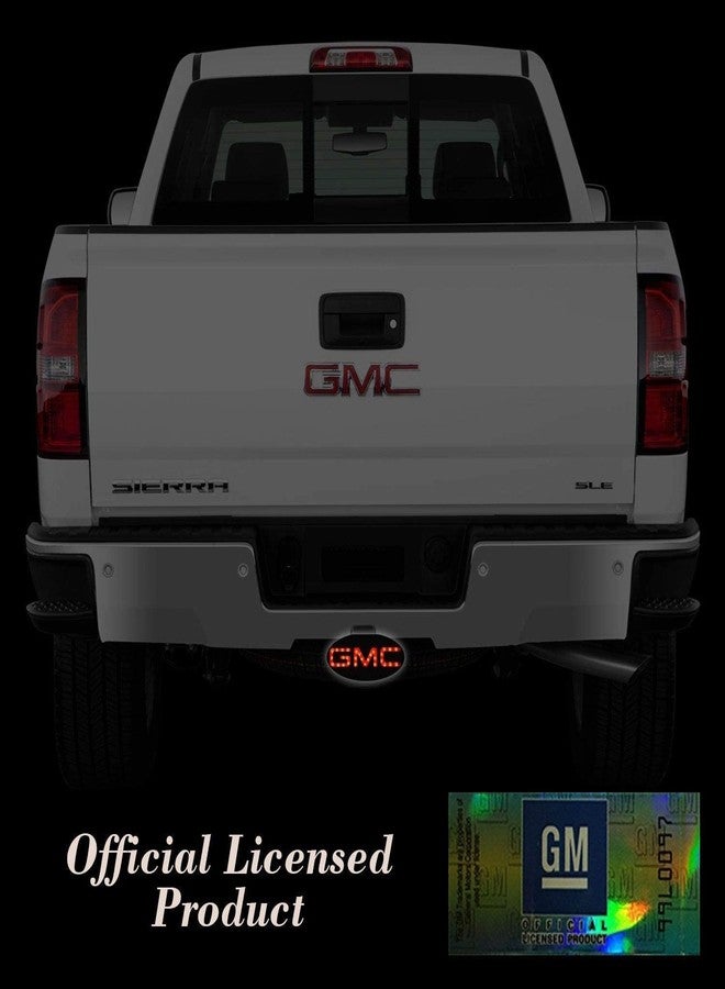 Autogem GMC Hitch Cover (Black)-LED Light Hitch Receiver Covers Compatible with GMC Trucks 2”, 1.25” Tube Both Fit Chrome Letters on Black Metal 4 Way Flat Connector - Image 2