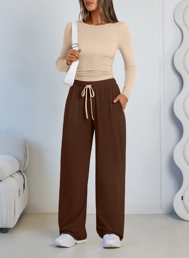 LILLUSORY 2 Piece Lounge Sets for Women Fall Outfits 2025 Two Piece Travel Sweatsuits Business Casual Fashion Clothes, Beige Brown, S - Image 5