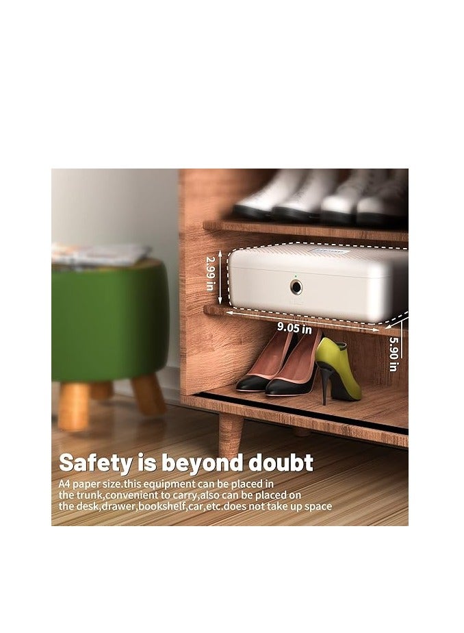 AICase Biometric Fingerprint Storage Box,AICase Portable Cash Jewelry Security Case Lock Box Safe,Combination Lock for Car, Home,Office Travel White - Image 5