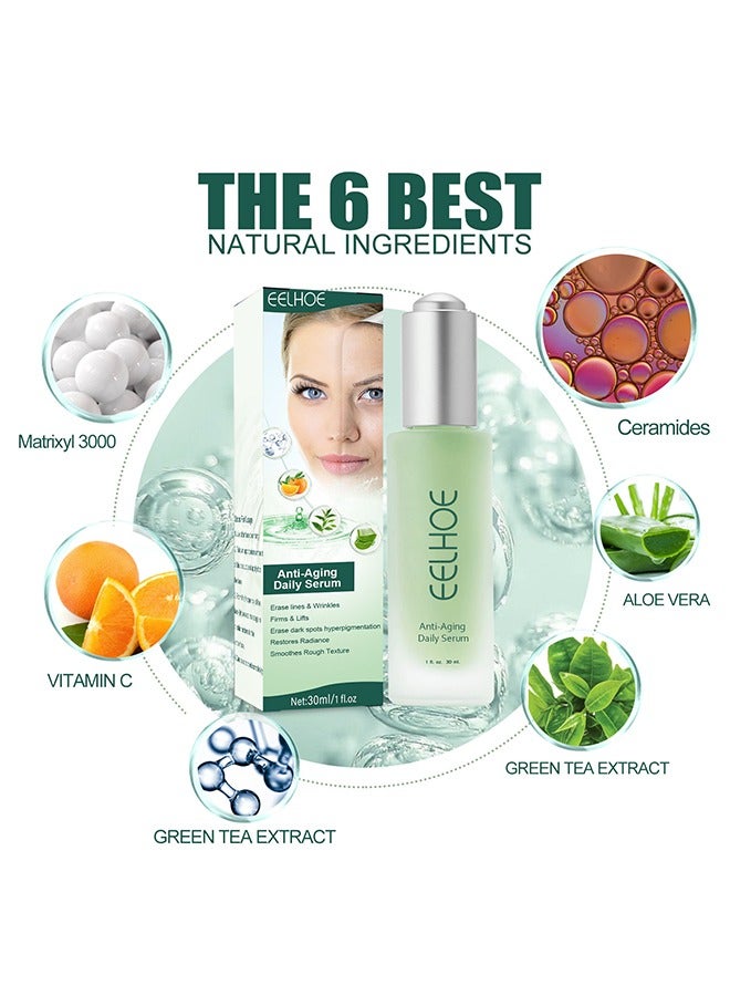 EELHOE Anti Aging Daily Serum- Advanced Deep Anti Wrinkle Serum, Hyaluronic Acid Serum for Face, Anti-Aging Brightening Face Serum, Anti-Dark Spots and Brightening Serum, Firming, Plumping, Repair, Moisturiz - Image 2