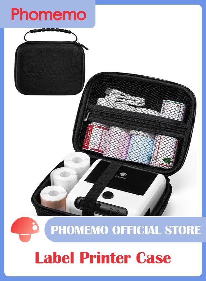 فوميمو حافظة طابعة ملصقات صلبة متوافقة مع الملصقات M110/M221/M220/M200/D30 حامل تخزين لصانع - اسود ورق - Image 1