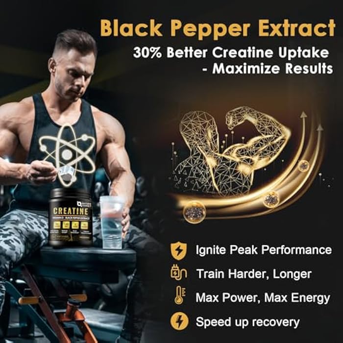 NATURE TARGET Micronized Creatine Monohydrate for Women and Men, Creatine Powder for Men-Women for Improve Performance and Strength, Support Muscle Growth and Workout Recovery, 6.5g per Servings, 75 Servings - Image 5