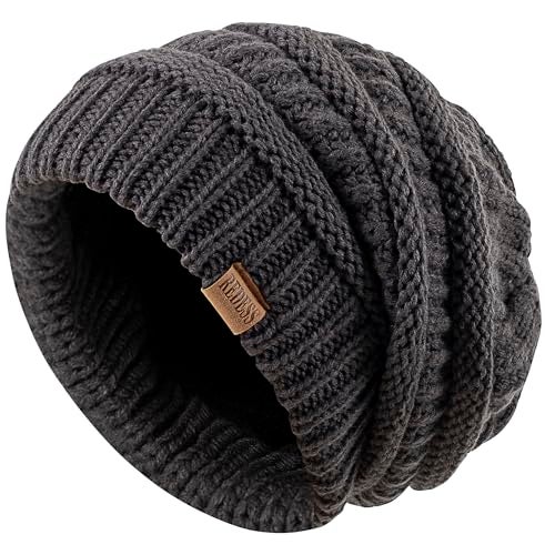 REDESS Slouchy Beanie Hat for Women Winter Warm Chunky Soft Oversized Cable Knit Cap - Image 3