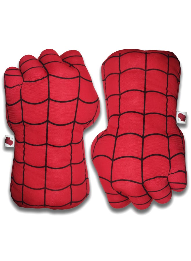 Green Fist Red Spider Plush Toys Children's Boxing Gloves Giant Soft Stuffed Dolls Plaything-Color:Red No Spider (single Price)-Height:Single Right Hand  - Image 1