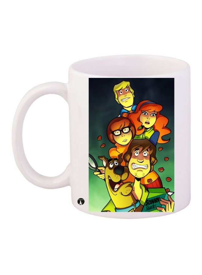 RYN Scooby Printed Coffee Mug White/Green/Yellow 11ounce