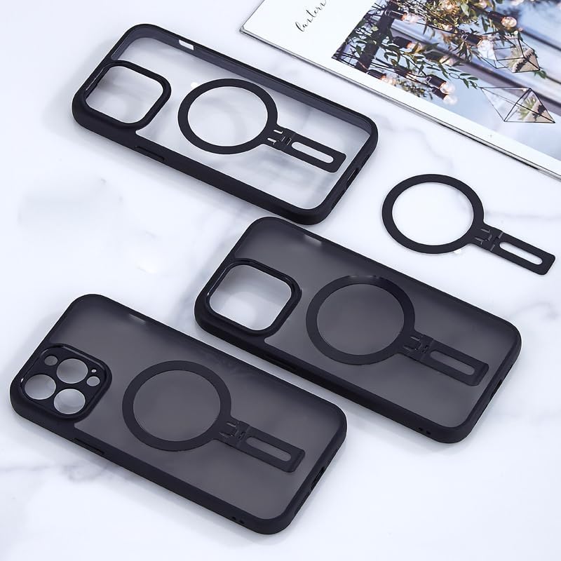Khazna Mount Metal Ring Sticker Foldable Phone Holder, Stand Magnetic Adapter for Magsafe Charger Android Wireless Wallet Portable Power Bank Car Holder - Image 3