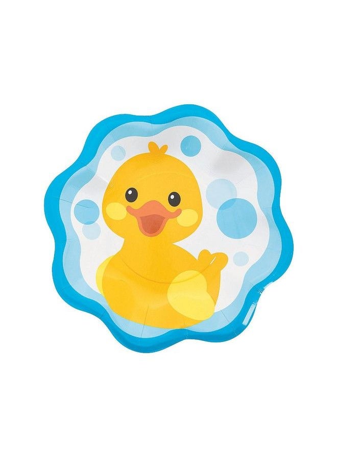 Fun Express - Rubber Ducky Paper Dinner Plates Birthday Party Supplies 8 Pieces - Image 1
