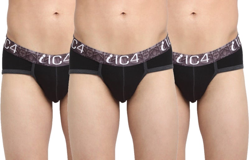 IC4 Store IC4 Men's Black Briefs Pack of 3 - Image 1