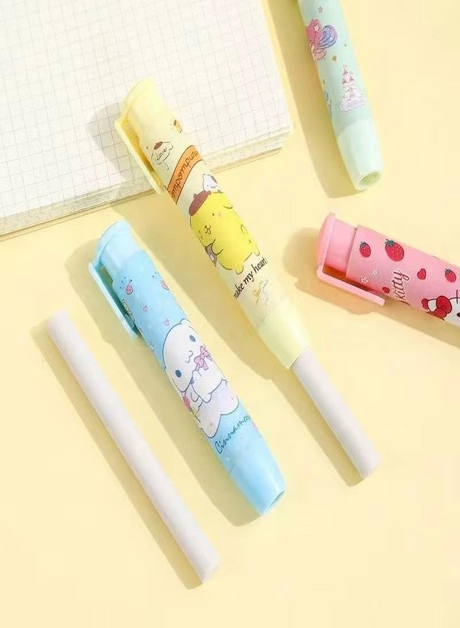 Radiance Yellow Cartoon Pen Style Eraser Set for Kids & Students | Pack of 2 Erasers with 2 Refill Erasers | Cute Cartoon Design | Smooth & Clean Erasing | School & Office Stationery - Image 2