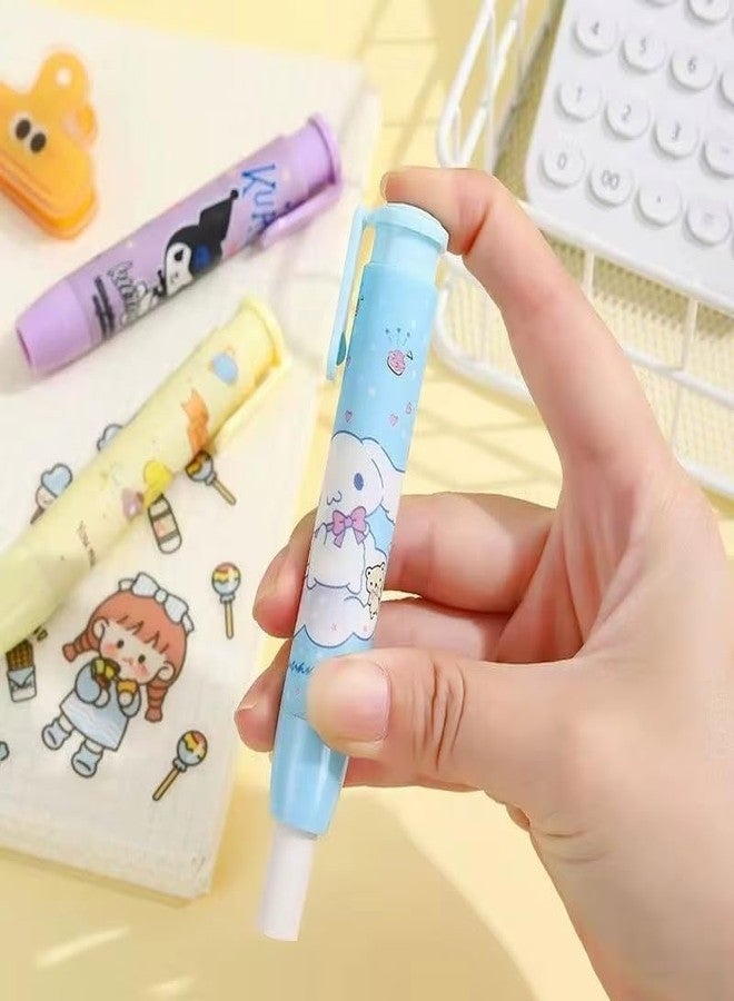 Radiance Yellow Cartoon Pen Style Eraser Set for Kids & Students | Pack of 2 Erasers with 2 Refill Erasers | Cute Cartoon Design | Smooth & Clean Erasing | School & Office Stationery - Image 3
