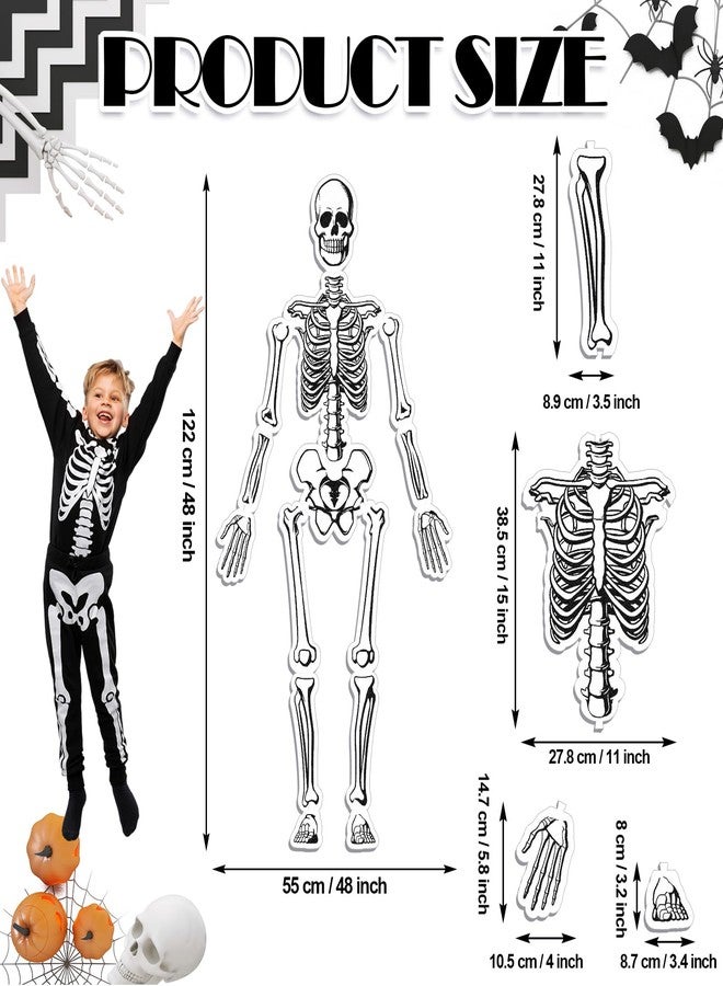 Silipull Skeleton Floor Puzzle Double Sided Human Body Puzzle 15 Pcs Human Anatomy Learning Toys Halloween Skeleton and Bones Anatomy Body Parts Model Educational Toy - Image 2