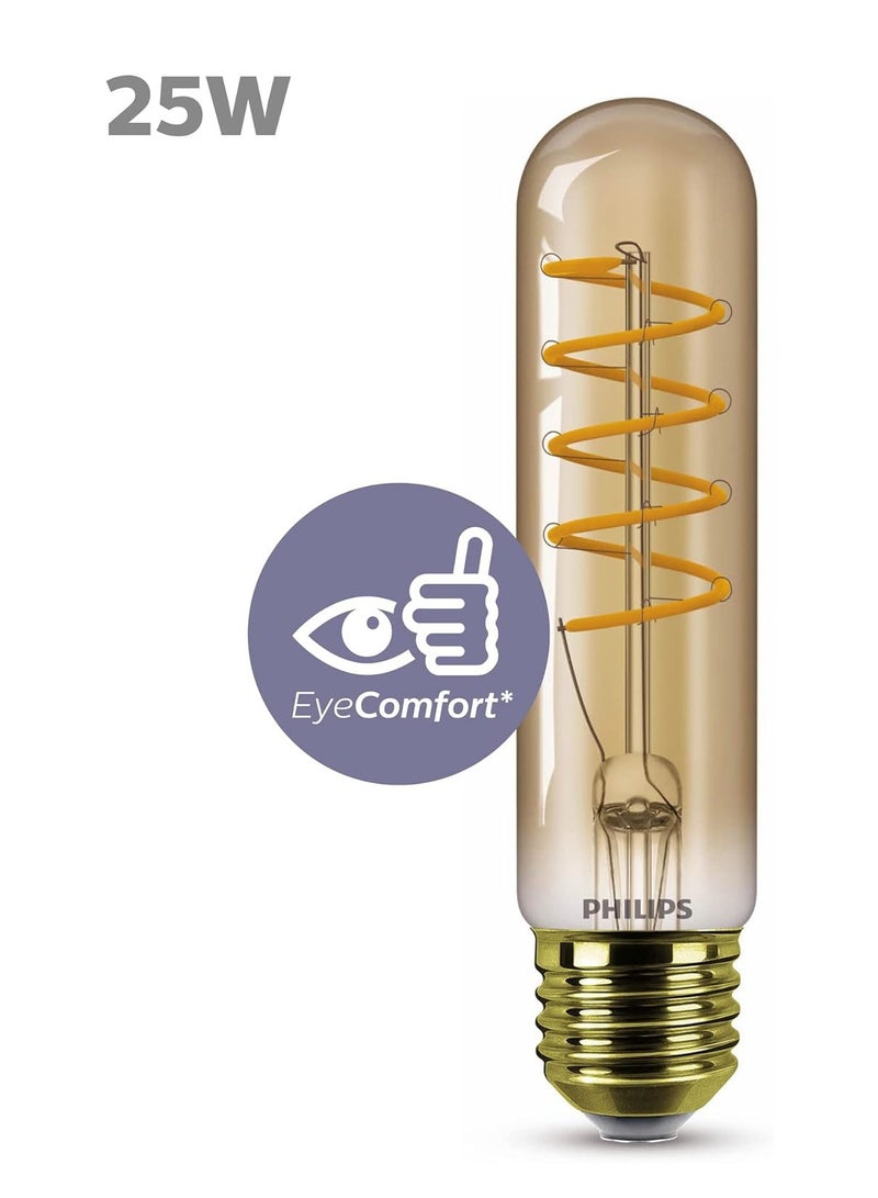 Philips Vintage LED Tube Bulb - Dimmable - 4W (equivalent to 25W) - E27 Base - Very Warm Light (1800K Flame Color) - Gold - Image 3