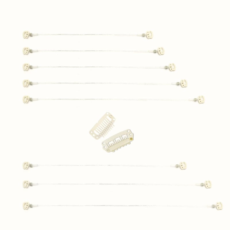DOORES Blonde Wire for Hair Extensions 8pcs 185cm 245cm 30cm Invisible Elastic Fish Line Replacement for Extensions with 4 Clips